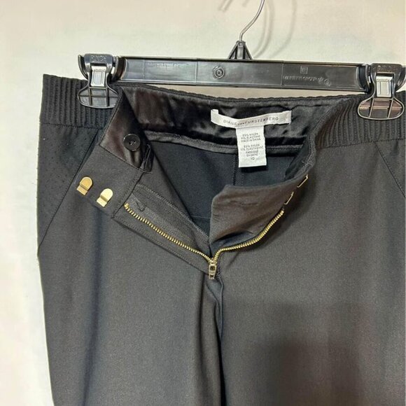 Diane VonFurstenburg woman’s black moto pants. Size 10. Authenticity tag. - Picture 9 of 11